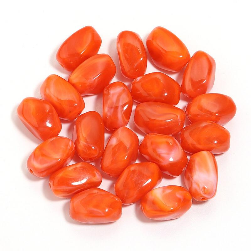 Acryl Kralen Nugget Terracotta oranje 21mm - per stuk-Kralen-Kraaltjes van Renate
