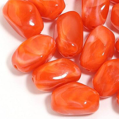 Acryl Kralen Nugget Terracotta oranje 21mm - per stuk-Kralen-Kraaltjes van Renate