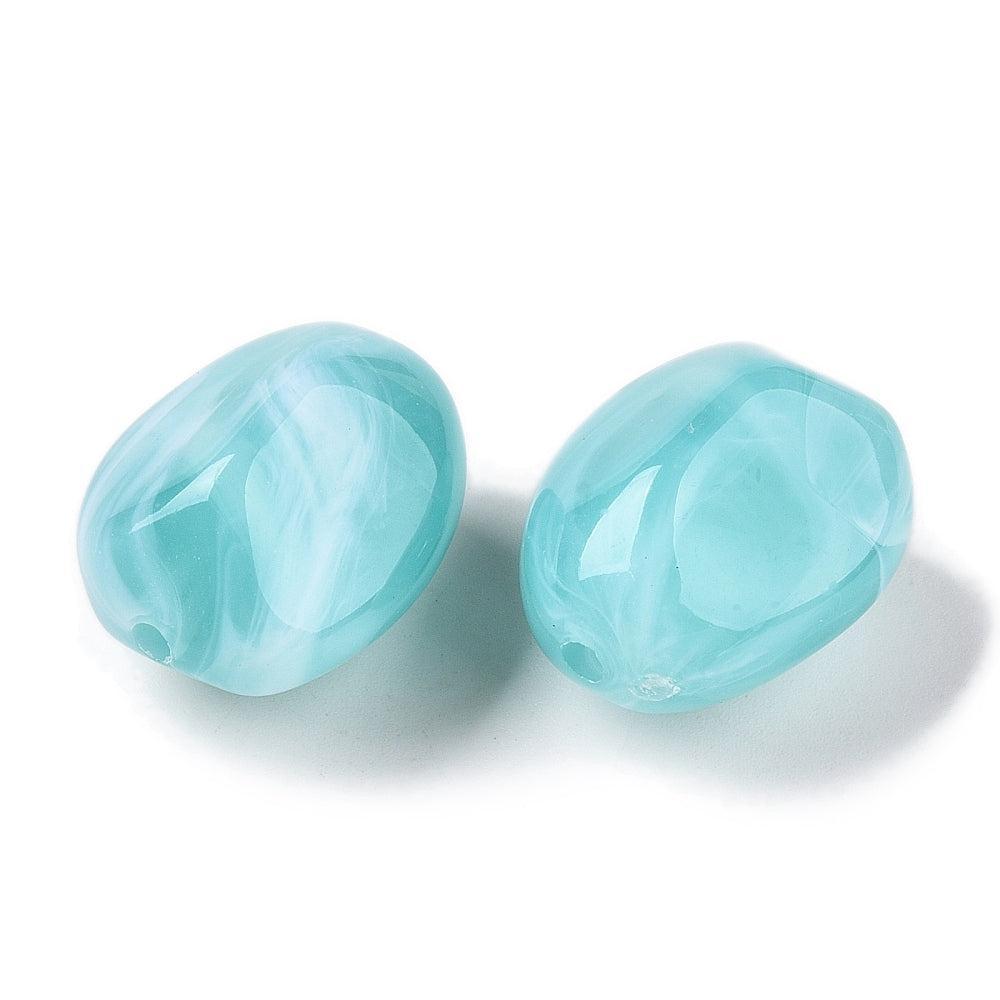 Acryl Kralen Nugget Turquoise 23mm - per stuk-Kralen-Kraaltjes van Renate