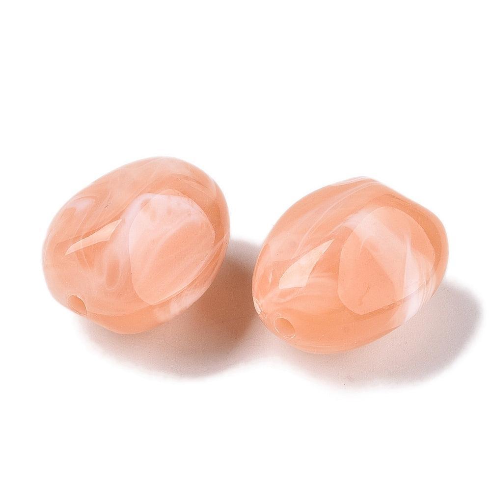 Acryl Kralen Nugget Zalm 23mm - per stuk-Kralen-Kraaltjes van Renate