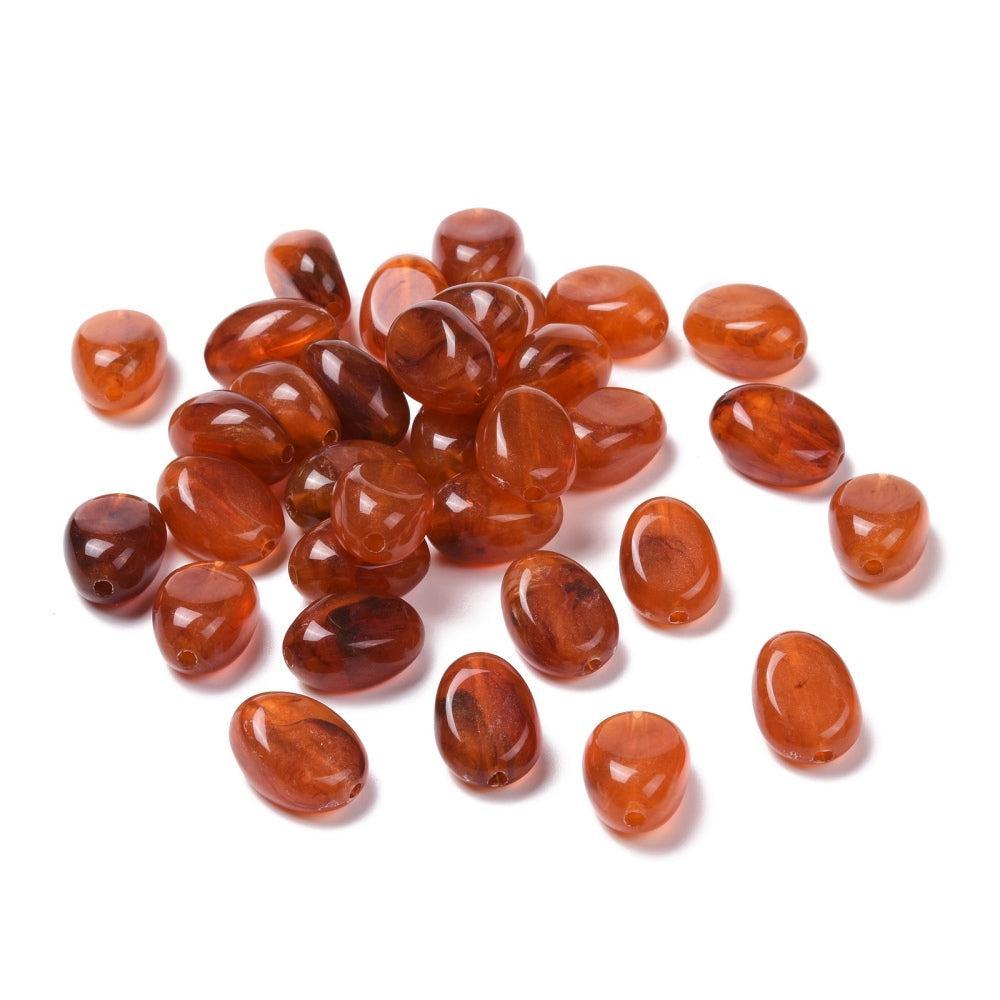 Acryl Kralen Ovaal Cognac 18mm - per stuk-Kralen-Kraaltjes van Renate