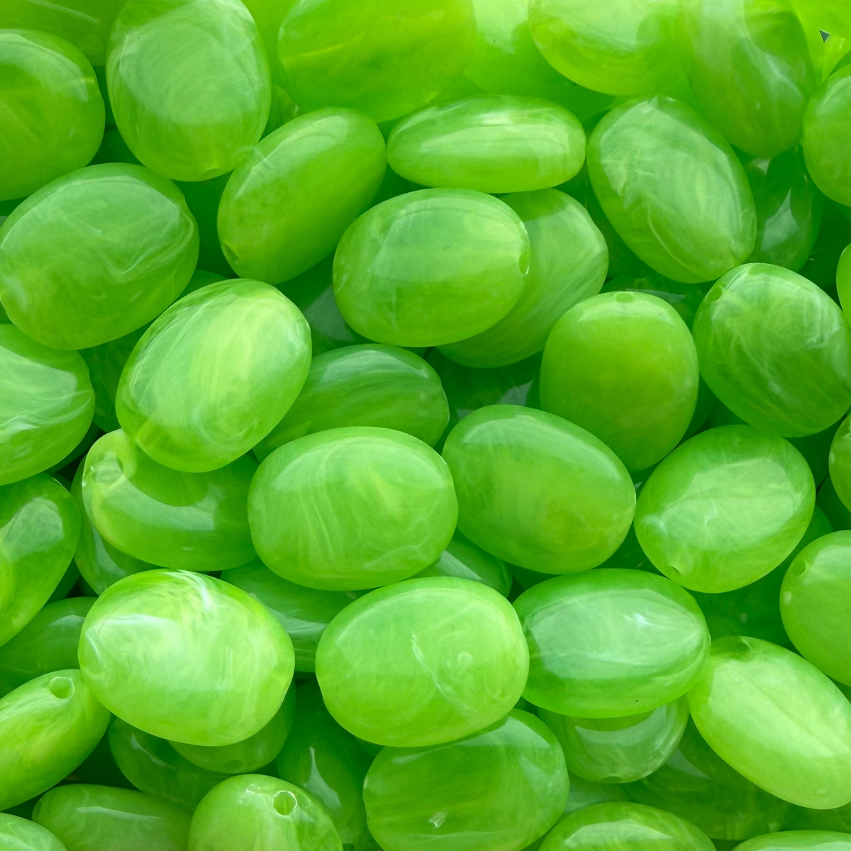 Acryl Kralen Ovaal Imitatie Edelsteen Groen 19mm - per stuk-Kralen-Kraaltjes van Renate
