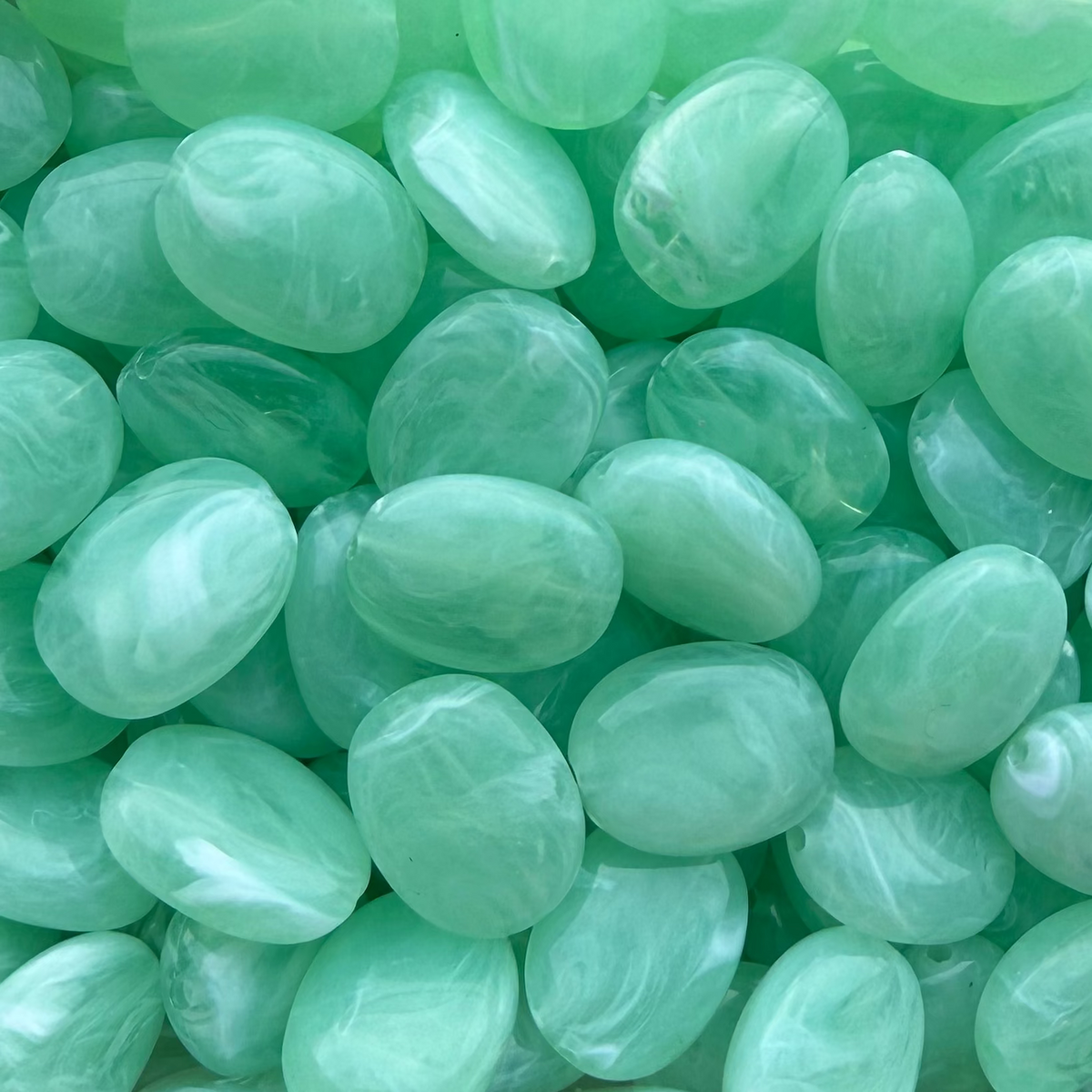 Acryl Kralen Ovaal Imitatie Edelsteen Mint 19mm - per stuk-Kralen-Kraaltjes van Renate
