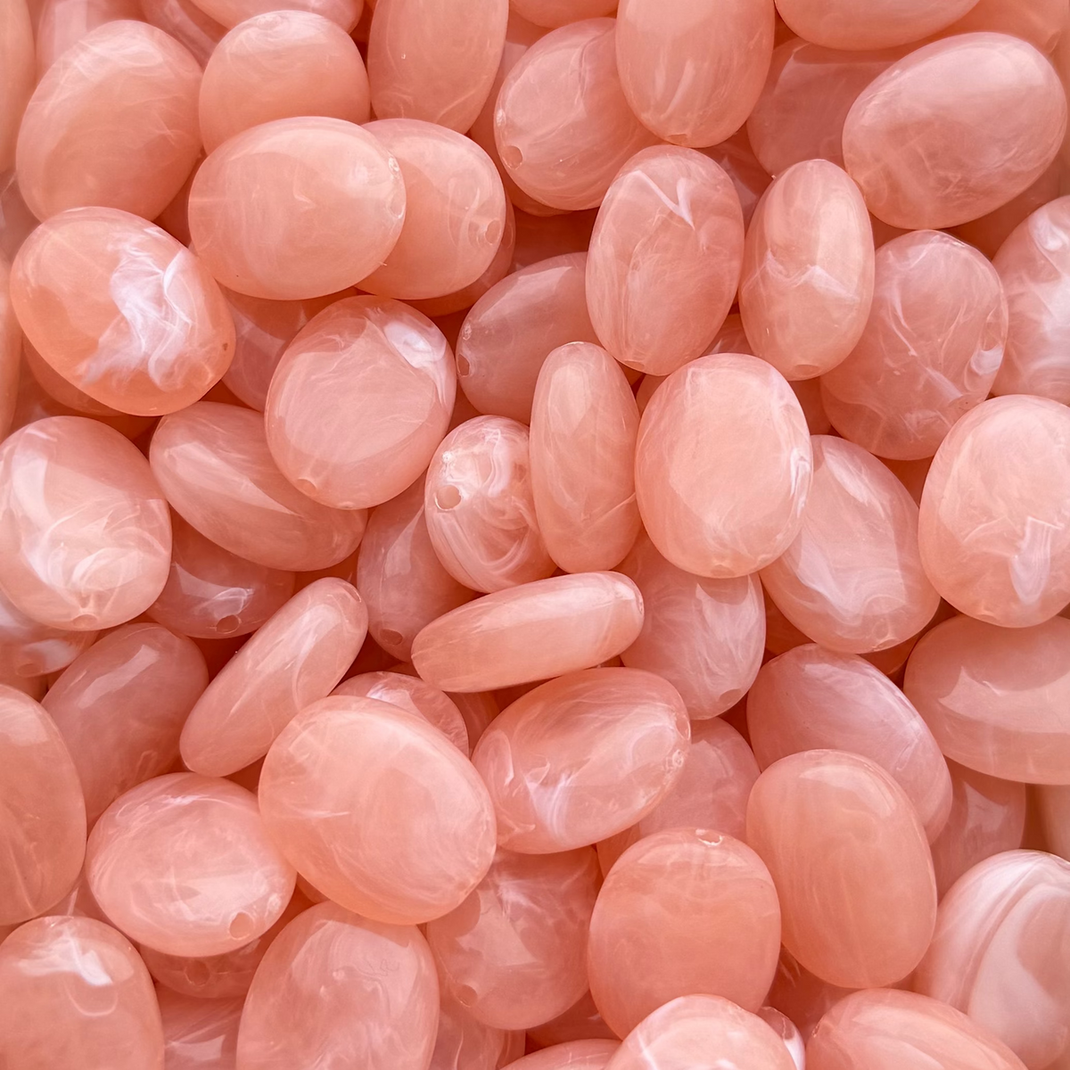 Acryl Kralen Ovaal Imitatie Edelsteen Peach 19mm - per stuk-Kralen-Kraaltjes van Renate