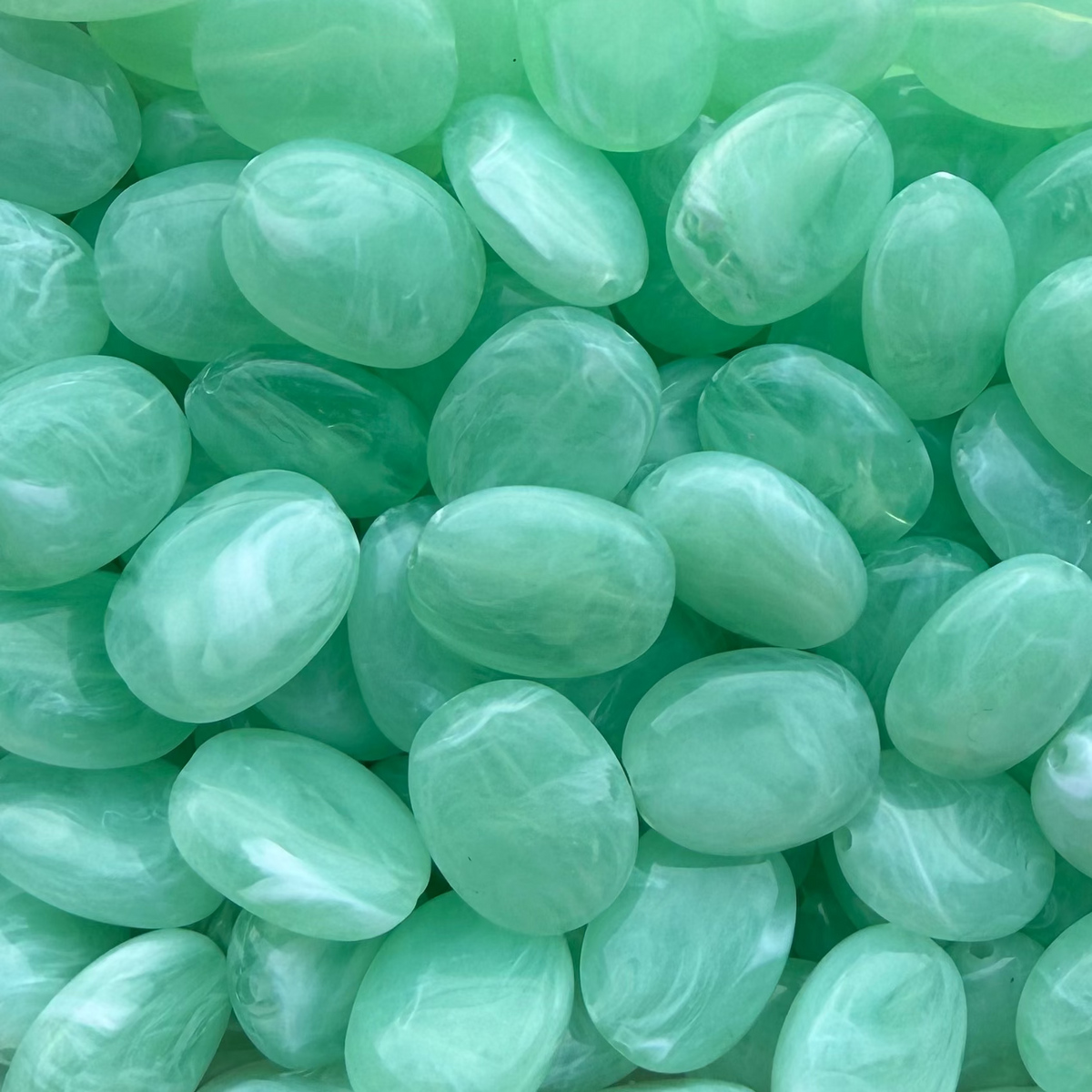 Acryl Kralen Ovaal Imitatie Edelsteen Turquoise 19mm - per stuk-Kralen-Kraaltjes van Renate