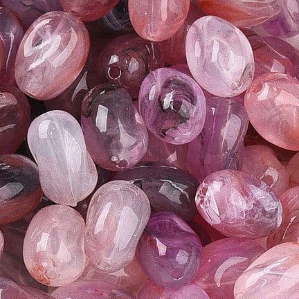 Acryl Kralen Ovaal Tweekleurig Oud Roze 14mm - 8 stuks kopie-Kralen-Kraaltjes van Renate