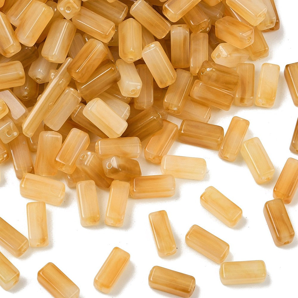 Acryl Kralen Rechthoek Edelsteenlook Zandbruin 13.5mm - per stuk-Kralen-Kraaltjes van Renate