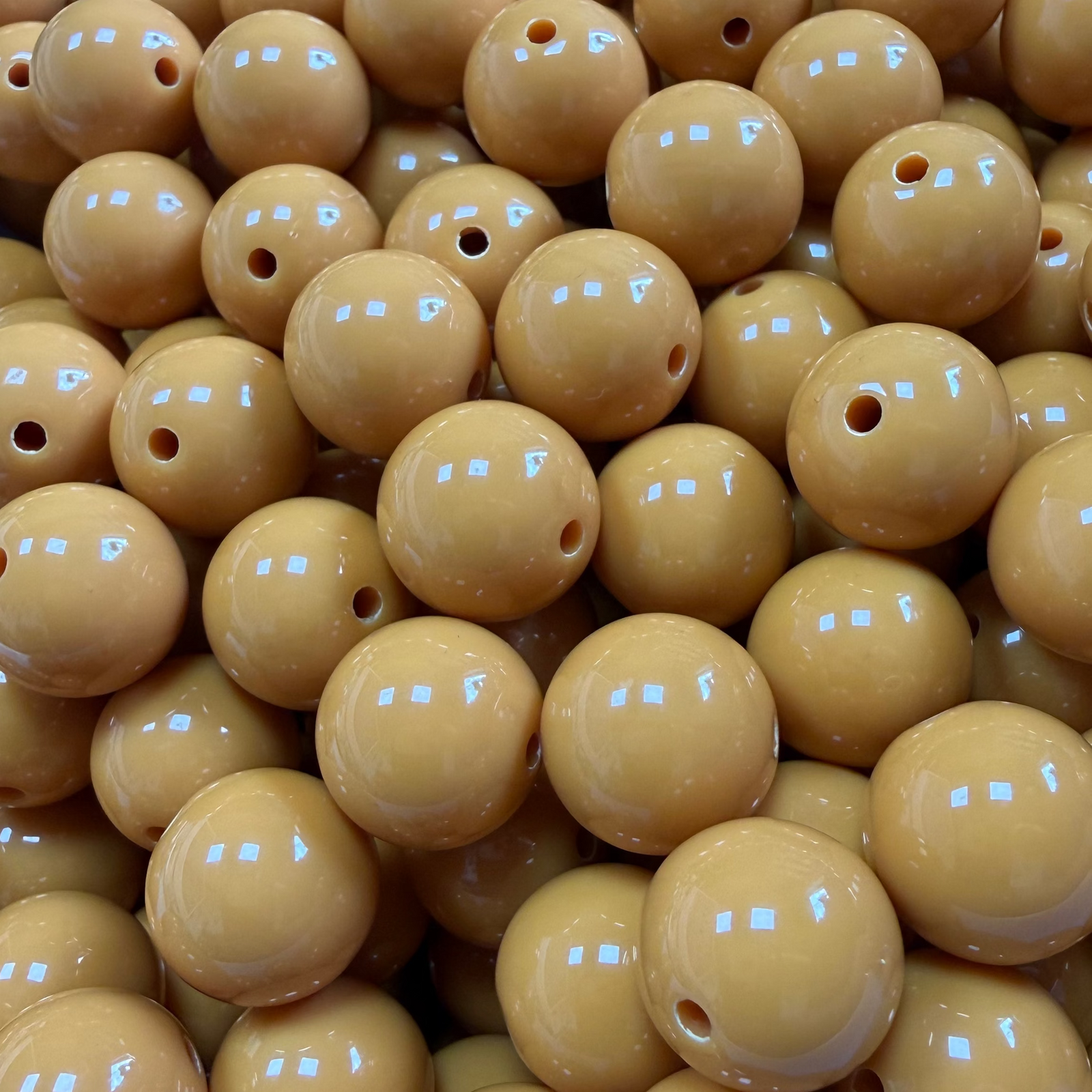 Acryl Kralen Rond Warm Geel 14mm - per stuk-Kralen-Kraaltjes van Renate