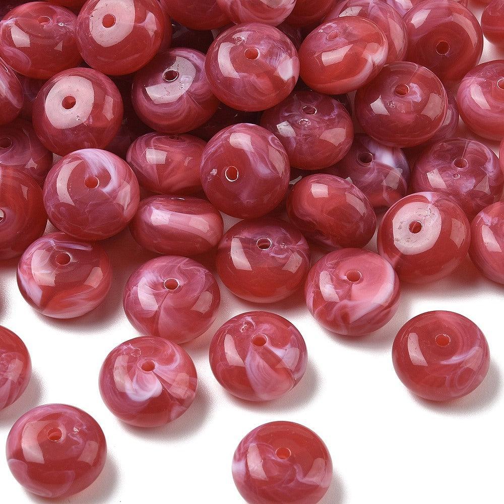 Acryl Kralen Rondel Edelsteenlook Indian Red 19.5mm - per stuk