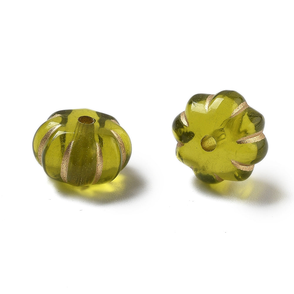 Acryl Kralen Rondel Transparant Olijfgroen 12x8mm - per stuk-Kralen-Kraaltjes van Renate