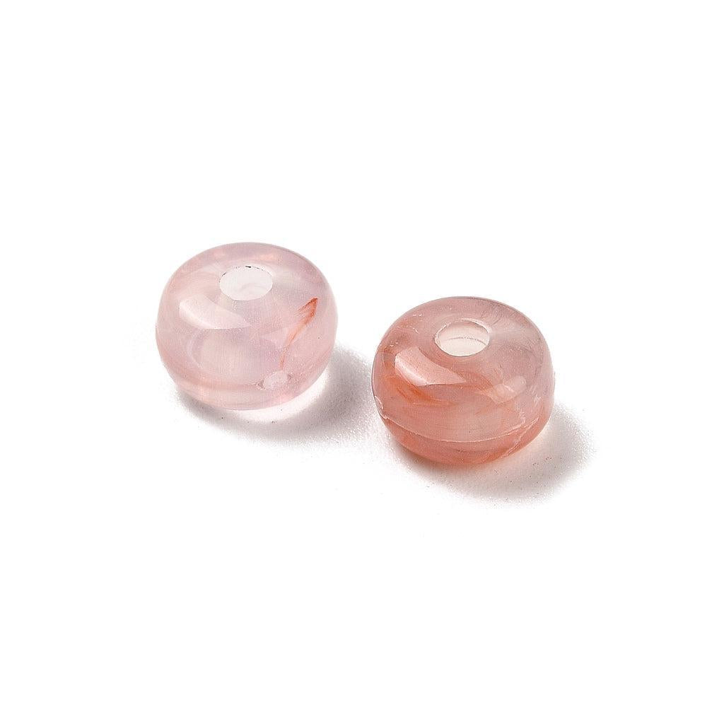 Acryl Kralen Transparant Rondel Flamigo Roze / Lila 7x4mm - ±35 stuks-Kralen-Kraaltjes van Renate