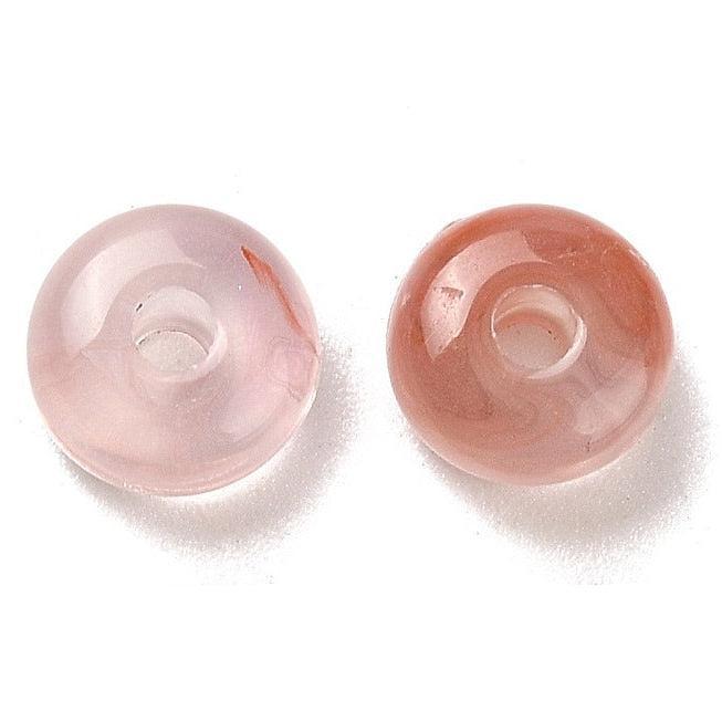 Acryl Kralen Transparant Rondel Flamigo Roze / Lila 7x4mm - ±35 stuks-Kralen-Kraaltjes van Renate
