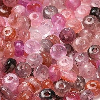 Acryl Kralen Transparant Rondel Flamigo Roze / Lila 7x4mm - ±35 stuks-Kralen-Kraaltjes van Renate