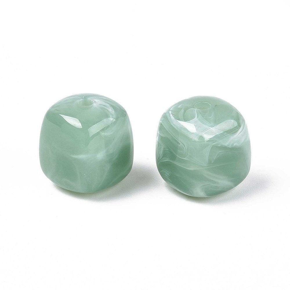 Acryl Kralen Vierkant Saliegroen 17mm - per stuk-Kralen-Kraaltjes van Renate