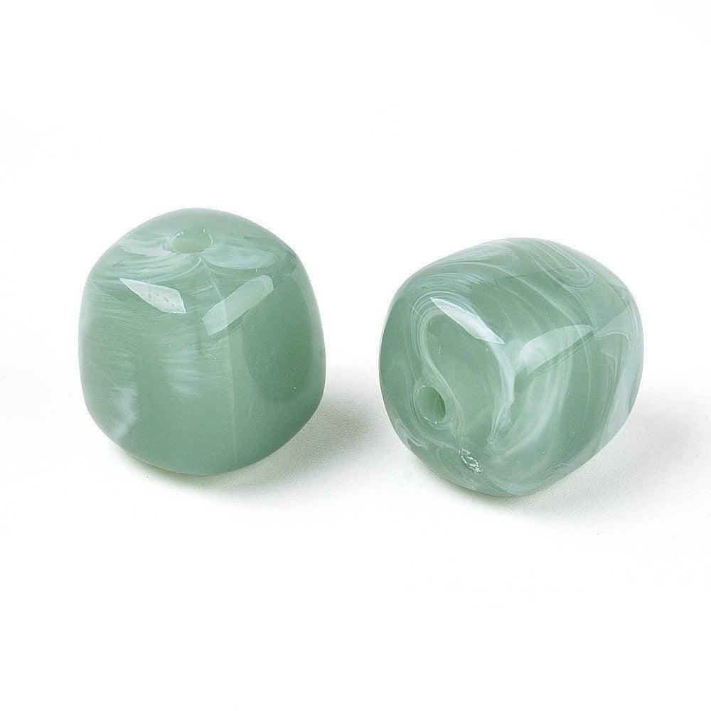 Acryl Kralen Vierkant Saliegroen 17mm - per stuk-Kralen-Kraaltjes van Renate