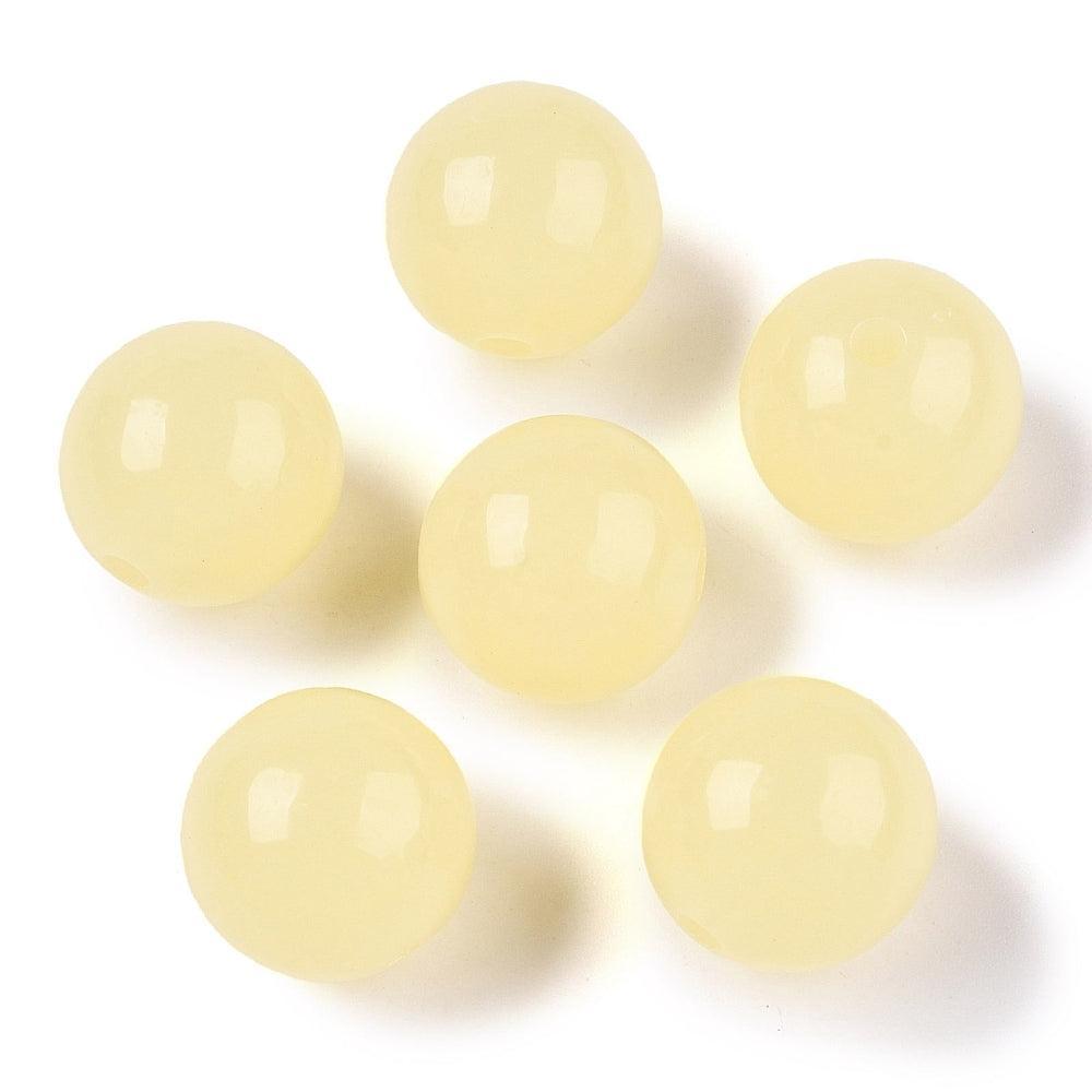 Acryl Kralen rond Lichtgeel 16mm - per stuk-Kralen-Kraaltjes van Renate