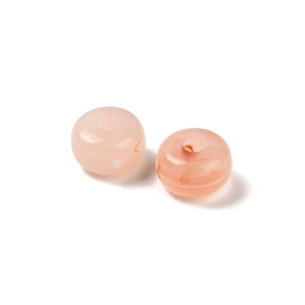 Acryl Kralen rondel Transparant Zalm Roze 7x4mm - 38 stuks-Kralen-Kraaltjes van Renate