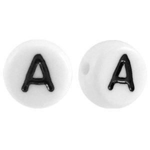 Letterkraal acryl letter A wit 7mm - 10 stuks-Kraaltjes van Renate