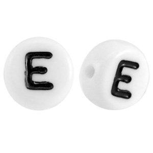 Letterkraal acryl letter E wit 7mm - 10 stuks-Kraaltjes van Renate