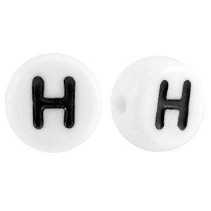 Letterkraal acryl letter H wit 7mm - 10 stuks-Kraaltjes van Renate