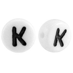 Letterkraal acryl letter K wit 7mm - 10 stuks-Kraaltjes van Renate