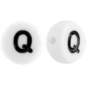 Letterkraal acryl letter Q wit 7mm - 10 stuks-Kraaltjes van Renate