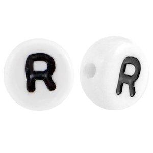 Letterkraal acryl letter R wit 7mm - 10 stuks-Kraaltjes van Renate