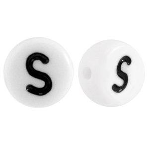 Letterkraal acryl letter S wit 7mm - 10 stuks-Kraaltjes van Renate
