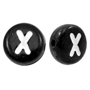 Letterkraal acryl letter X zwart 7mm - 10 stuks-Kraaltjes van Renate