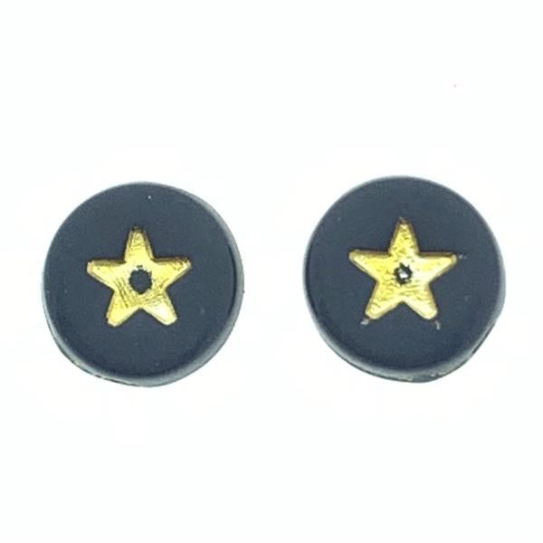 Letterkraal acryl sterretjes zwart-goud 7mm - 20 stuks-Kraaltjes van Renate