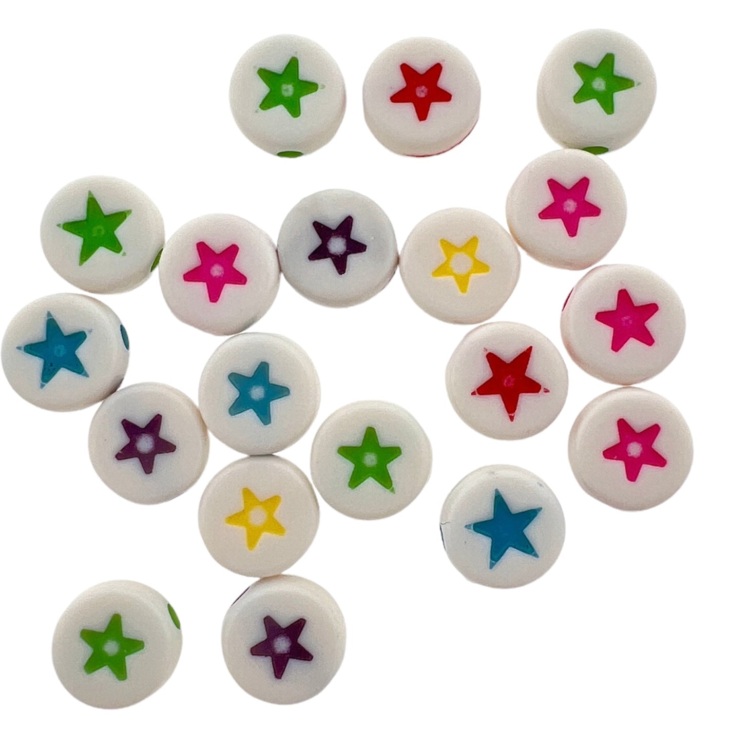 Acryl Letterkraal sterretjes multicolor 7mm - 20 stuks-Kralen-Kraaltjes van Renate
