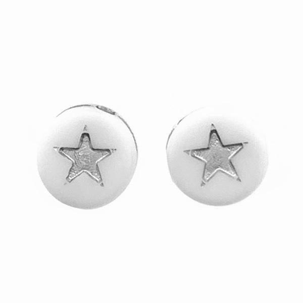 Letterkraal acryl sterretjes wit-zilver 7mm - 20 stuks-Kraaltjes van Renate