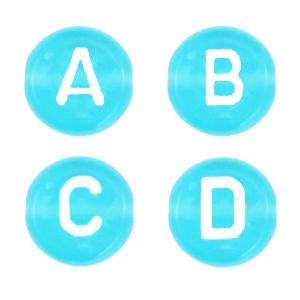 Letterkralen rond letter A-Z Blauw transparant 7mm - 26 stuks-Kraaltjes van Renate