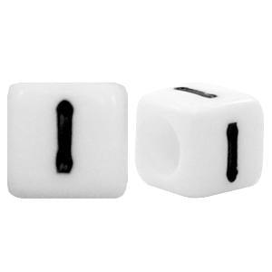 Letterkralen vierkant Ø3,6mm letters I Wit 6mm - 10 stuks-Kraaltjes van Renate