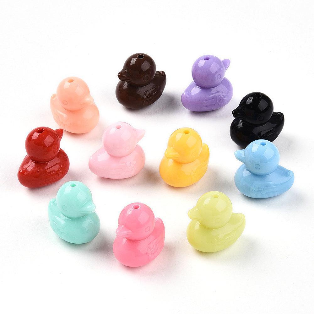 Acryl Ø2.2mm eendjes Mix 21,5mm - 5 stuks-Kralen-Kraaltjes van Renate