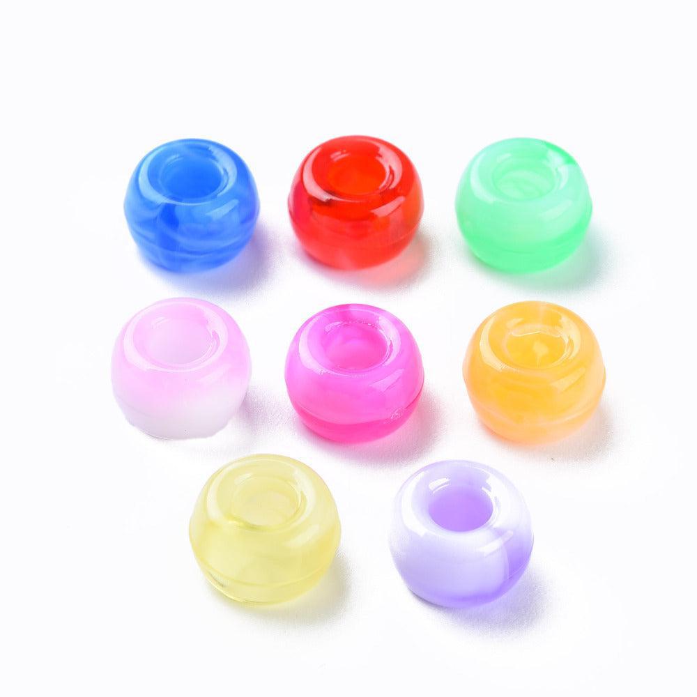 Acryl Ø4mm multicolor mix 9x6mm- 40 stuks-Kralen-Kraaltjes van Renate