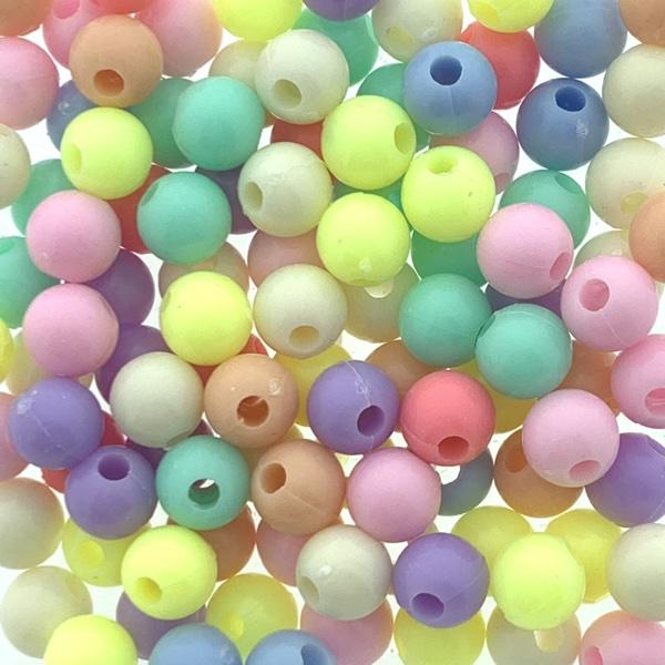 Acryl Pastel rond mix 6mm - 100 stuks-Kraaltjes van Renate