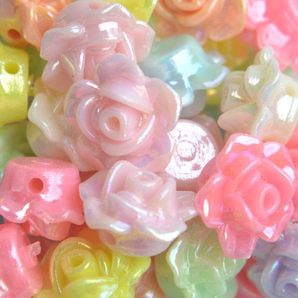 Acryl Roosjes AB mix 13mm - 30 stuks-Kraaltjes van Renate