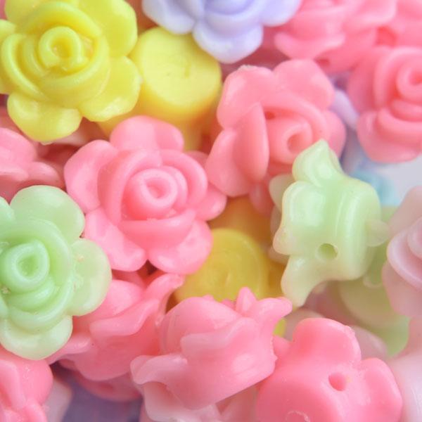 Acryl Roosjes mix 13mm - 30 stuks-Kraaltjes van Renate