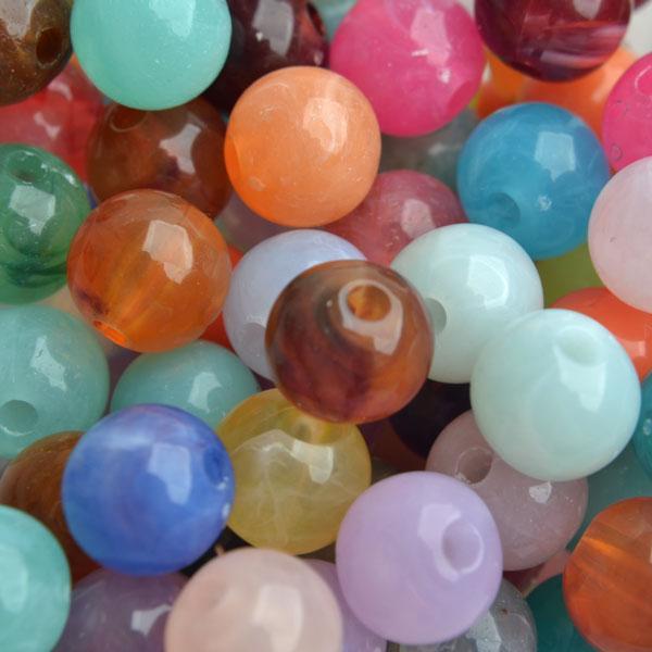 Acryl Stone rond mix 8mm - 35 stuks-Kraaltjes van Renate