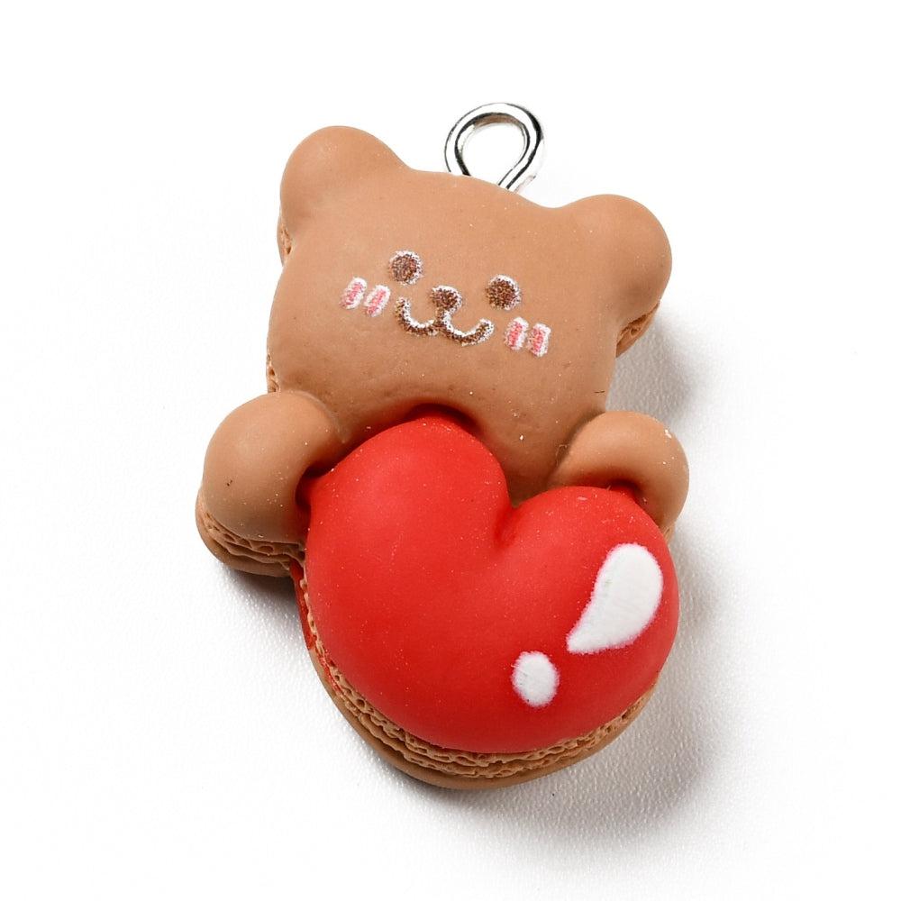 Acryl bedel beertje hart 27mm-bedels-Kraaltjes van Renate