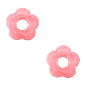 Acryl bedel bloem Azalea pink 27mm-bedels-Kraaltjes van Renate