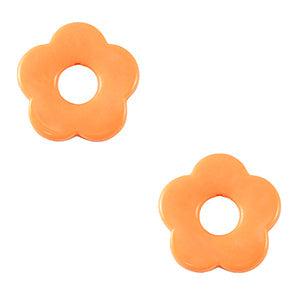 Acryl bedel bloem Coral orange 27mm-bedels-Kraaltjes van Renate