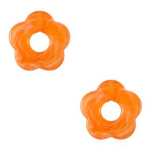 Acryl bedel bloem Orange 27mm-bedels-Kraaltjes van Renate