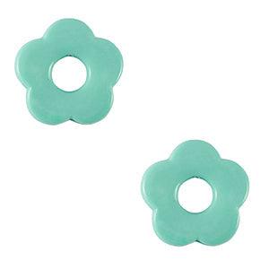 Acryl bedel bloem Turquoise 27mm-bedels-Kraaltjes van Renate