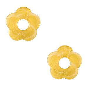 Acryl bedel bloem Yellow 27mm-bedels-Kraaltjes van Renate