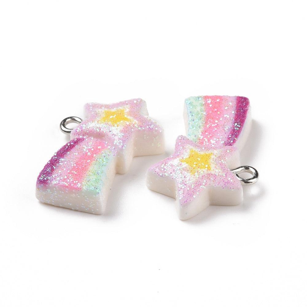 Acryl bedel ster glitter 16,5mm-bedels-Kraaltjes van Renate