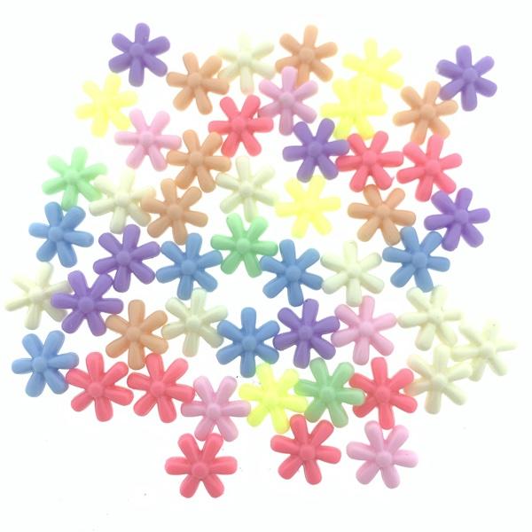 Acryl bloem Multicolor 15x13mm - 50 stuks-Kraaltjes van Renate