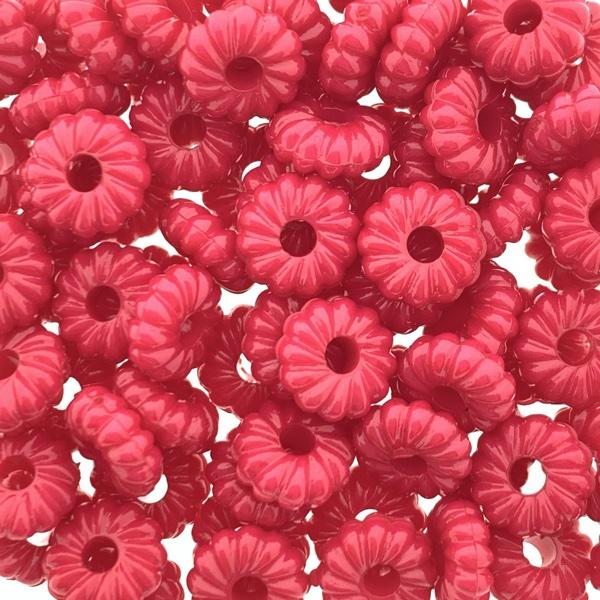 Acryl bloem Rood 8x4mm - 95 stuks-Kraaltjes van Renate