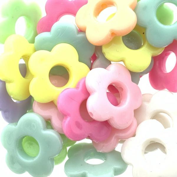 Acryl bloem pastel mix 16mm - 25 stuks-Kraaltjes van Renate